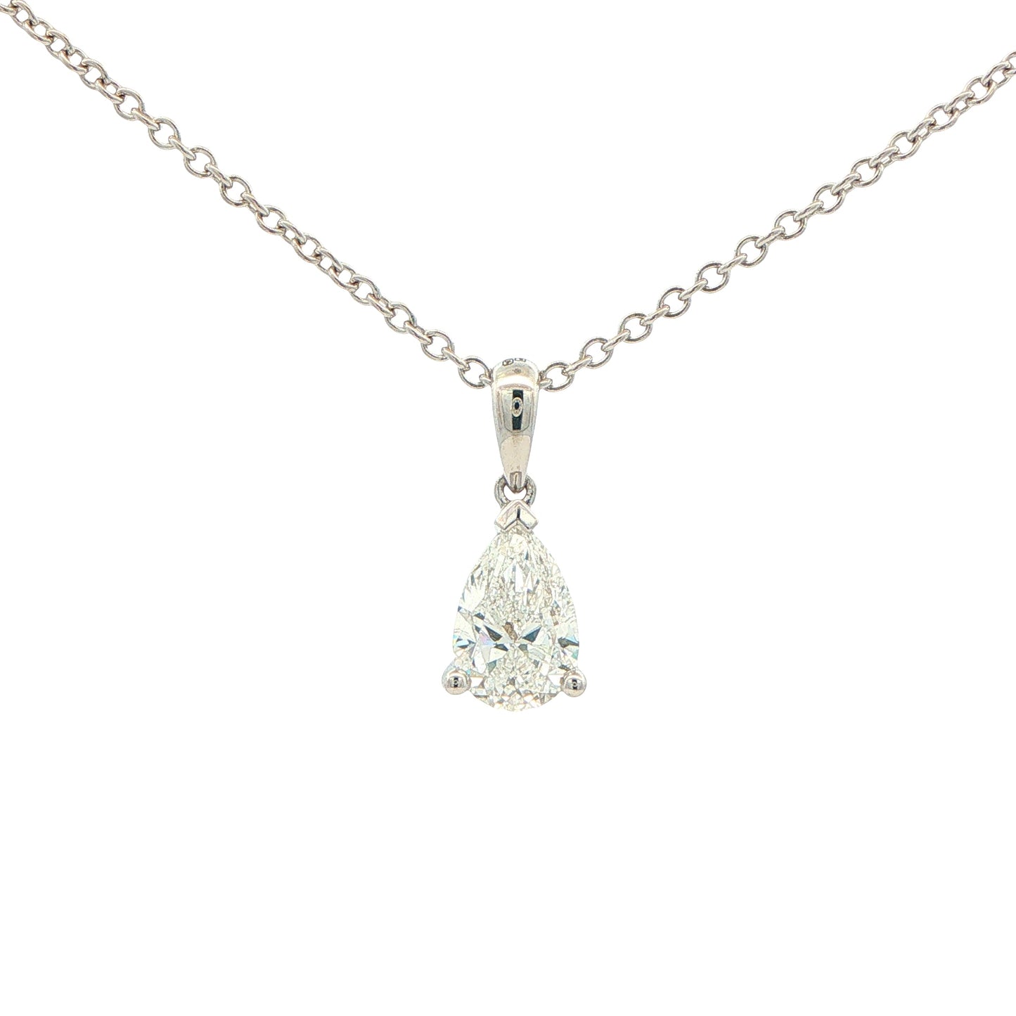 Pear Shaped Diamond Solitaire Pendant - 1.00cts Gardiner Brothers