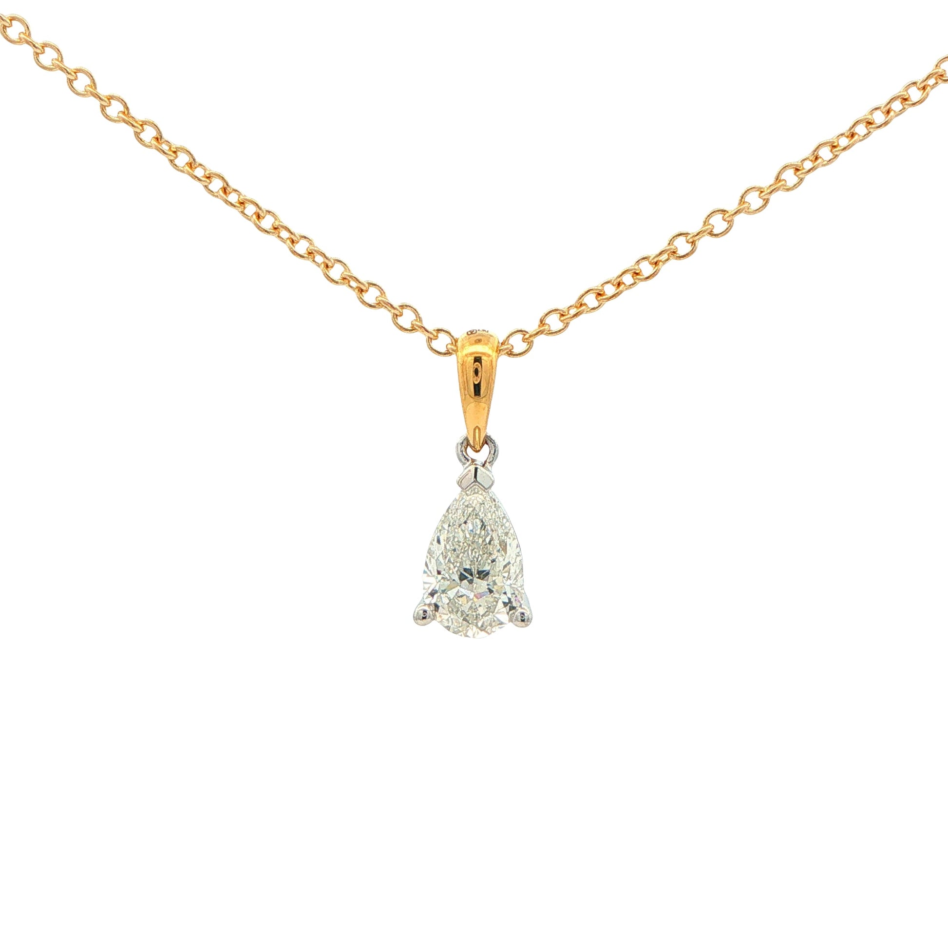Pear Shaped Diamond Solitaire Pendant - 0.70cts Gardiner Brothers