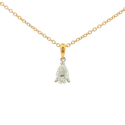 Pear Shaped Diamond Solitaire Pendant - 0.70cts Gardiner Brothers