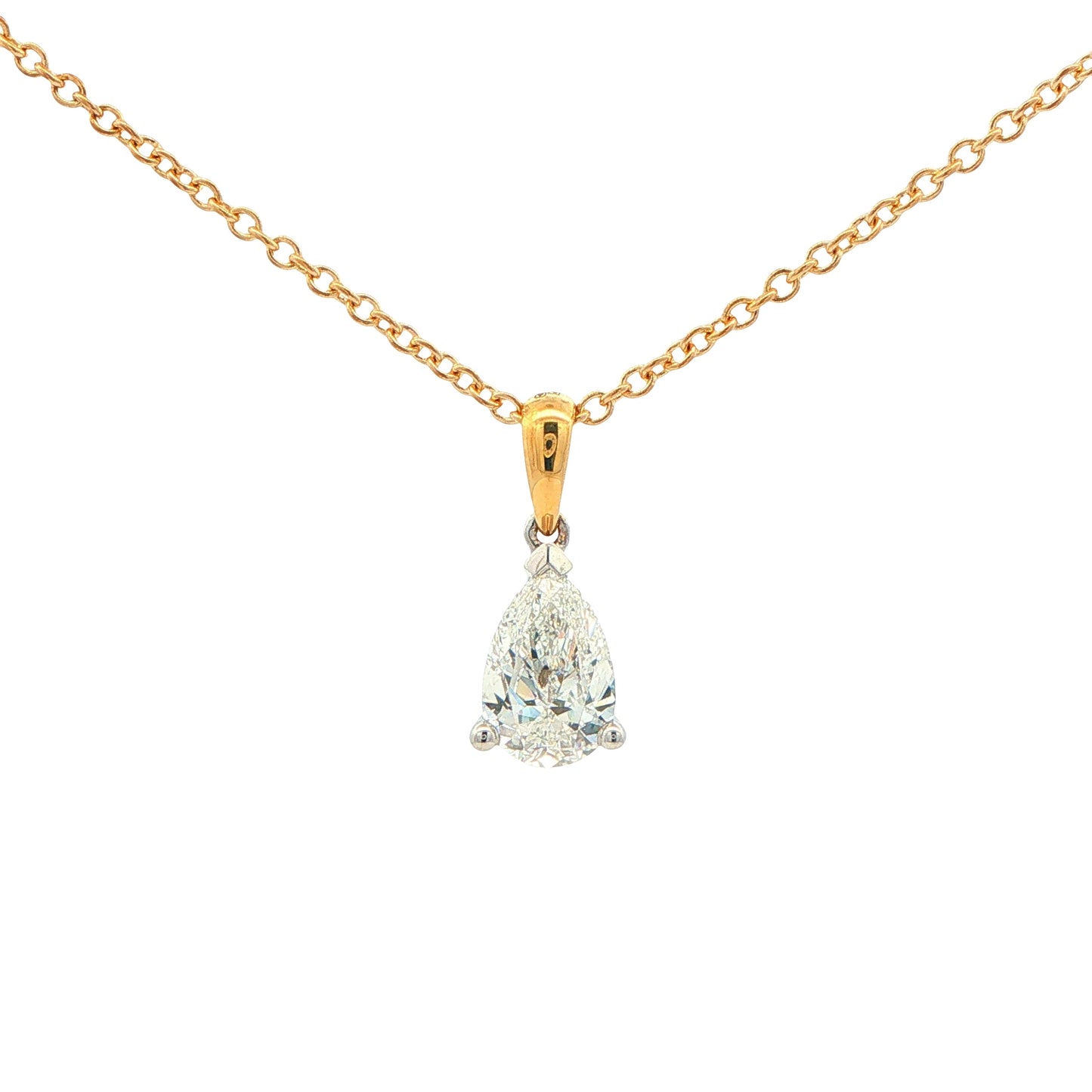 Pear Shaped Diamond Solitaire Pendant - 1.00cts Gardiner Brothers