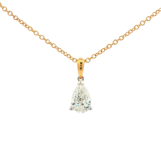 Pear Shaped Diamond Solitaire Pendant - 1.00cts Gardiner Brothers