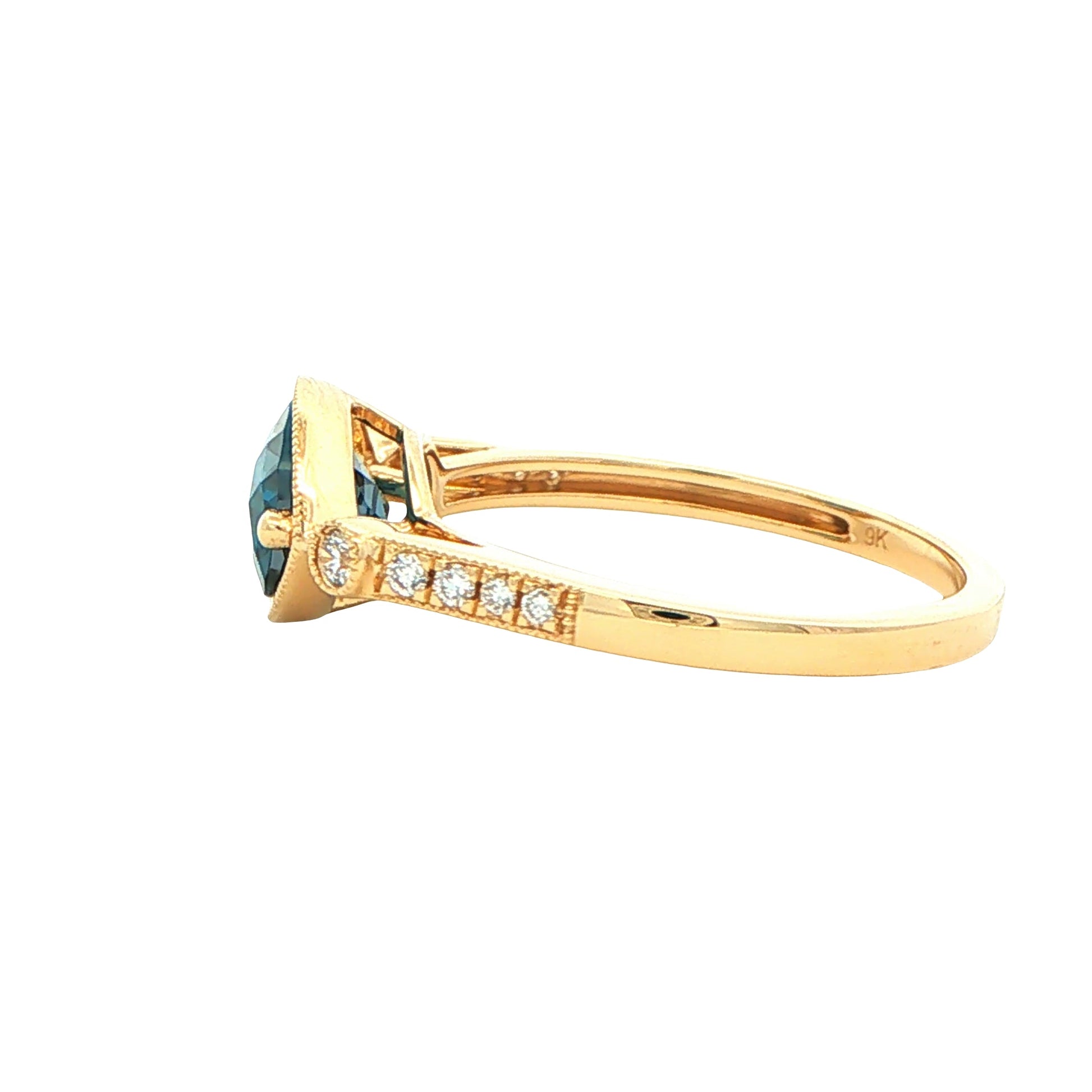 London Blue Topaz and Diamond Ring Gardiner Brothers