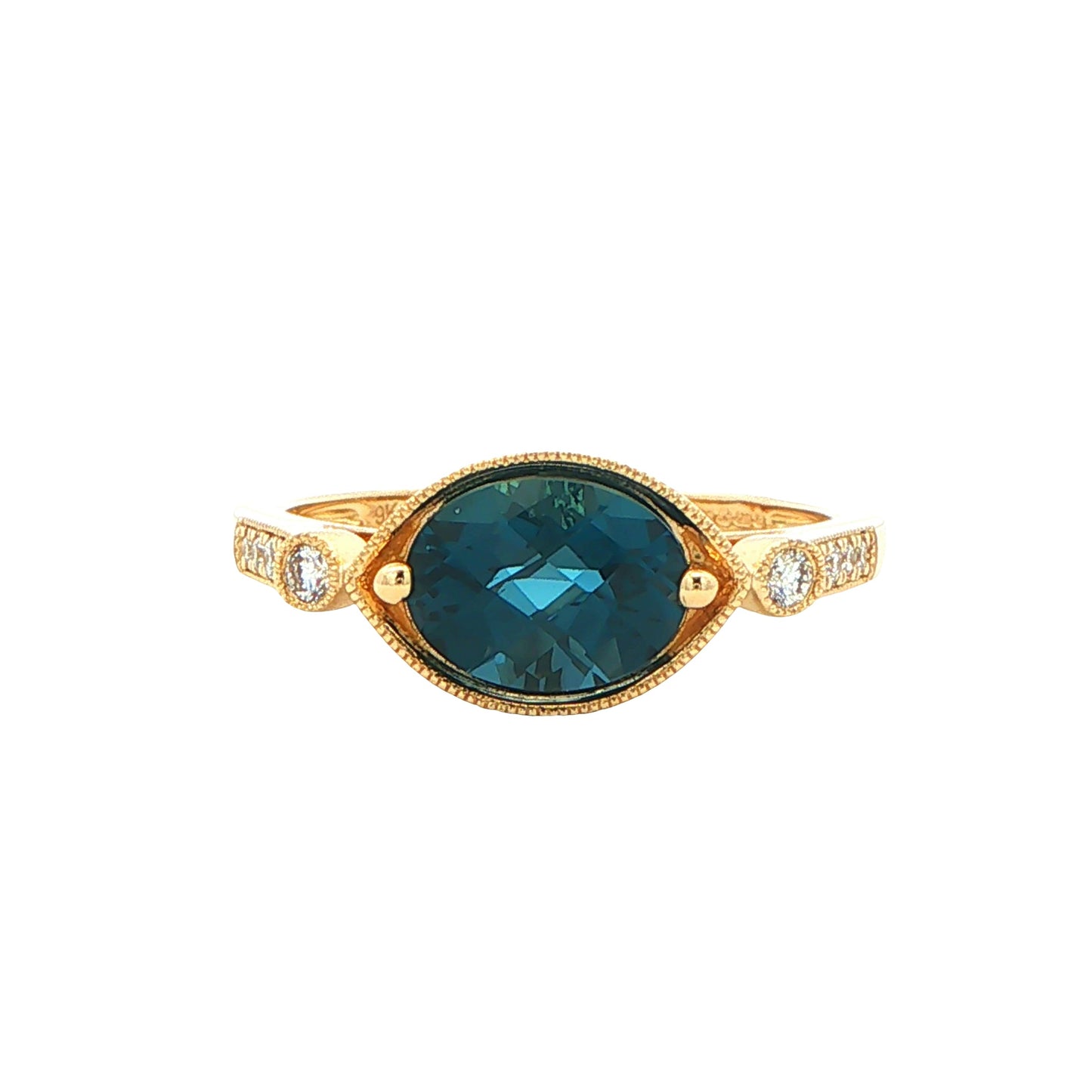 London Blue Topaz and Diamond Ring Gardiner Brothers