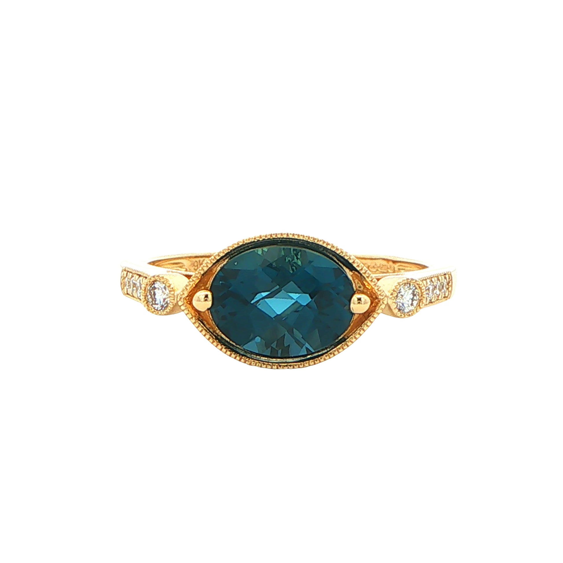 London Blue Topaz and Diamond Ring Gardiner Brothers
