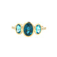 London Blue Topaz and Diamond 3 Stone Ring Gardiner Brothers