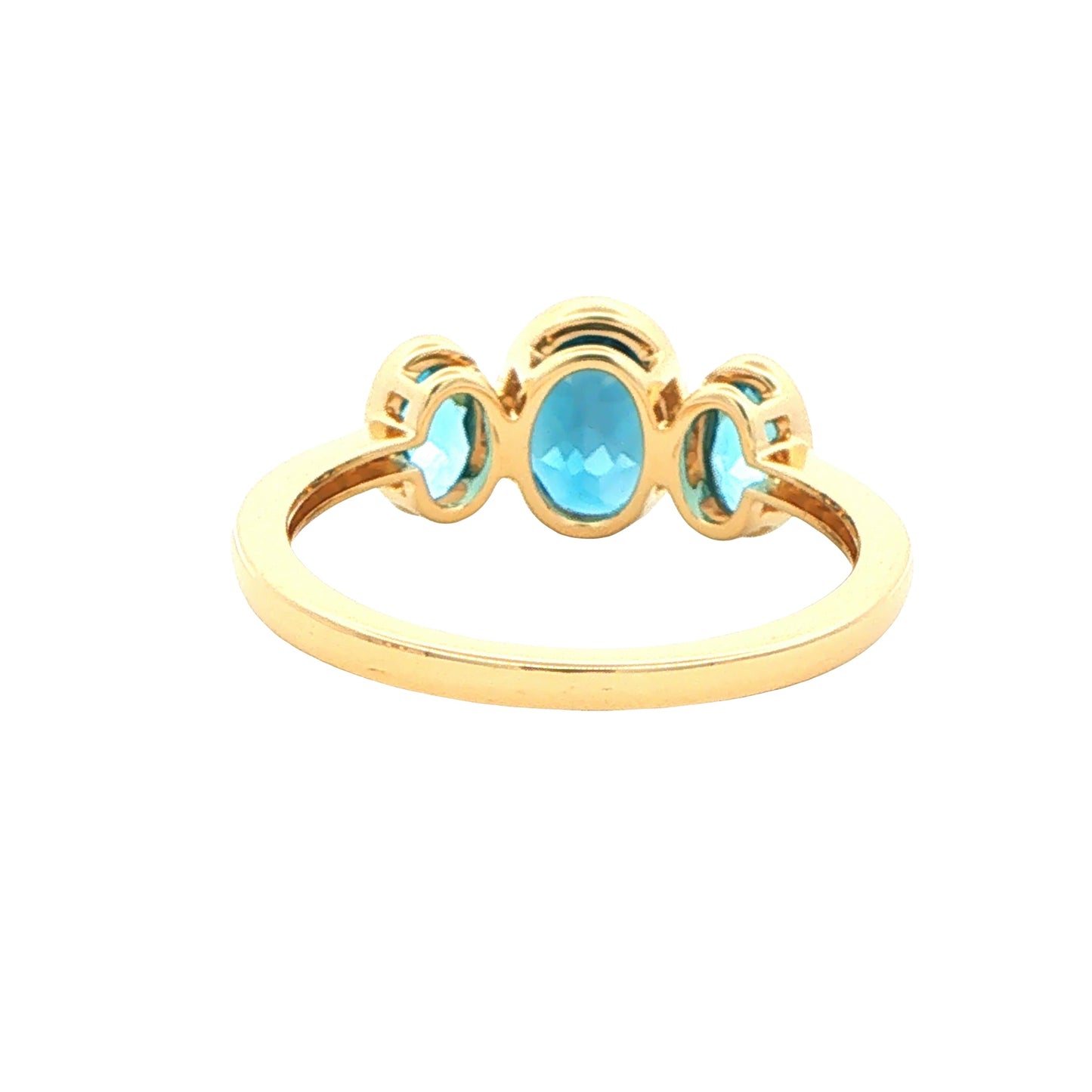 London Blue Topaz and Diamond 3 Stone Ring Gardiner Brothers