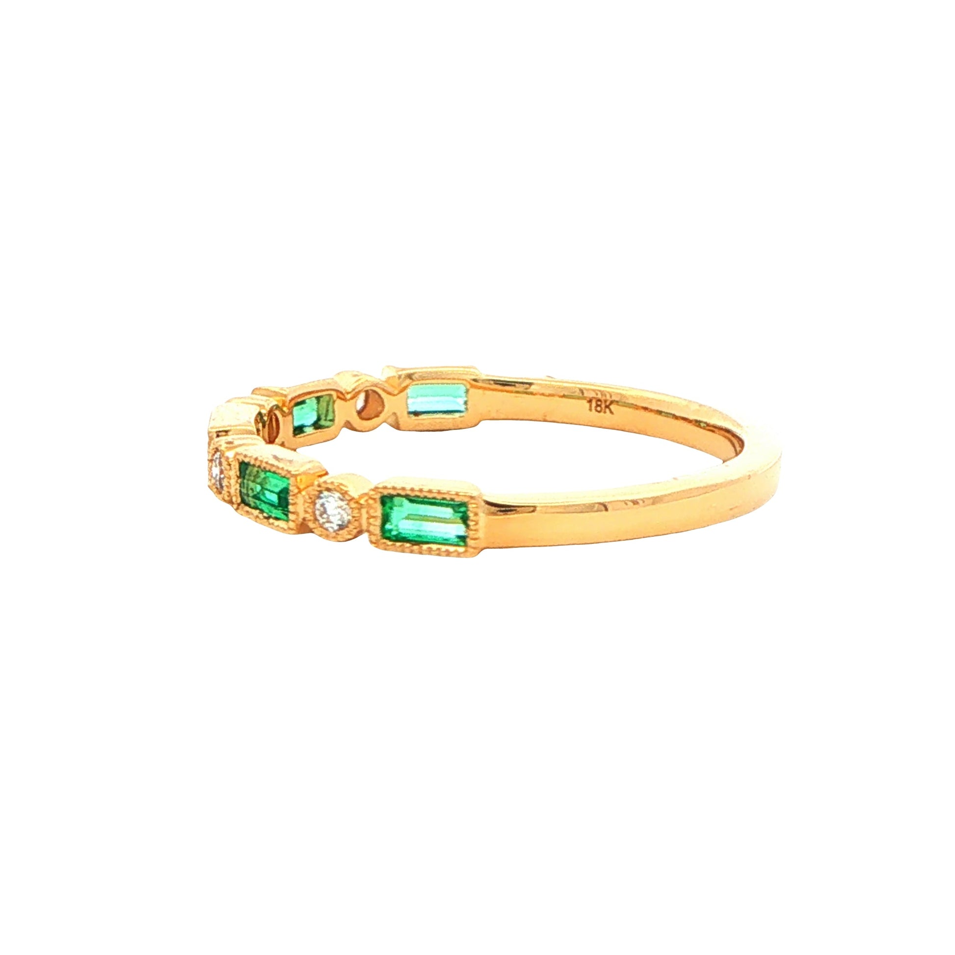 Emerald and Diamond Vintage Style Dress Ring Gardiner Brothers