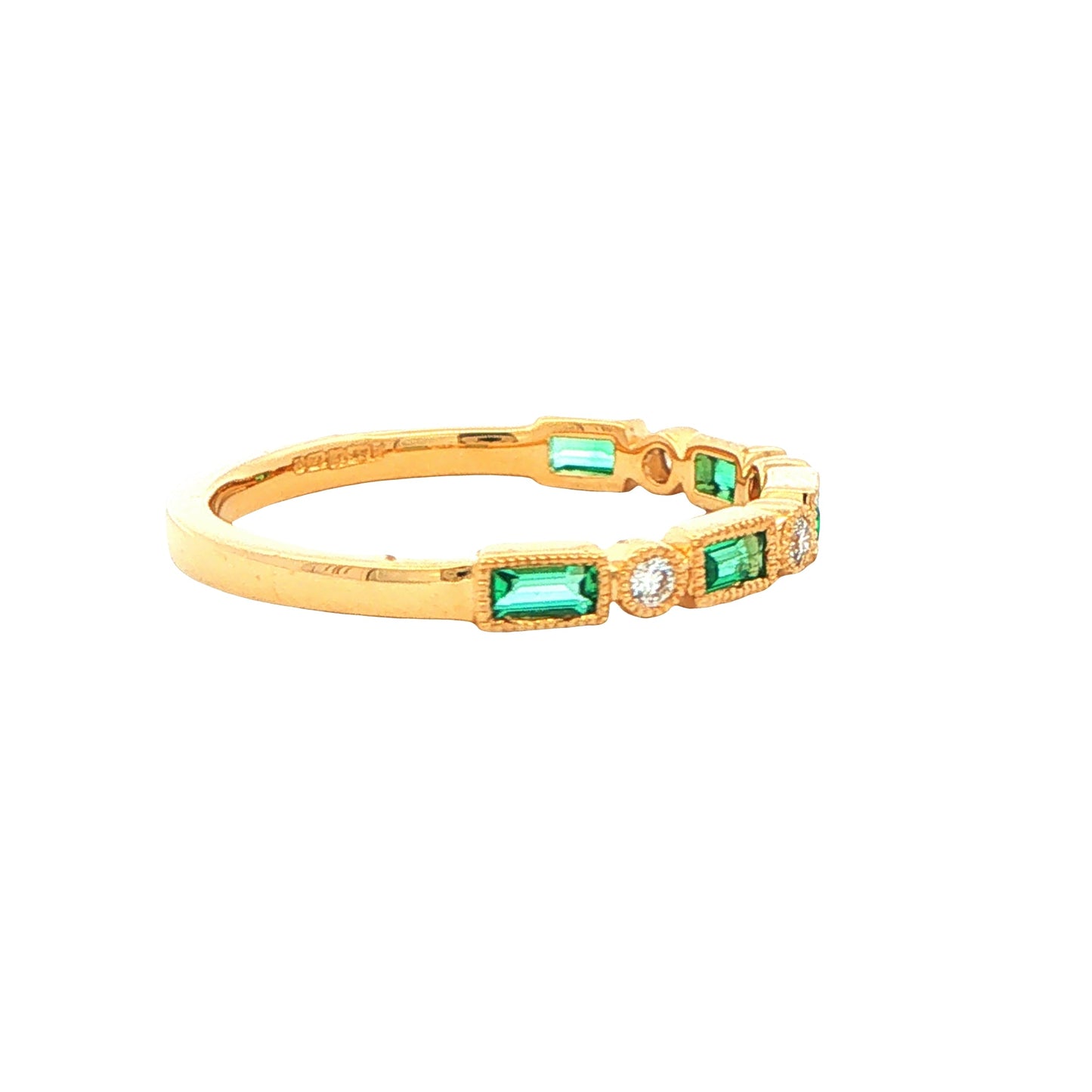 Emerald and Diamond Vintage Style Dress Ring Gardiner Brothers