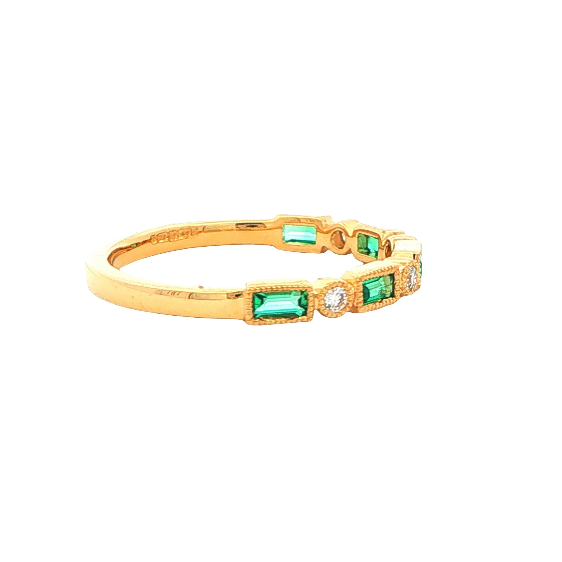 Emerald and Diamond Vintage Style Dress Ring Gardiner Brothers
