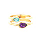 Pear Shaped Amethyst and Topaz 2 stone Ring Gardiner Brothers