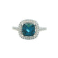 London Blue Topaz and Diamond halo Style Ring Gardiner Brothers