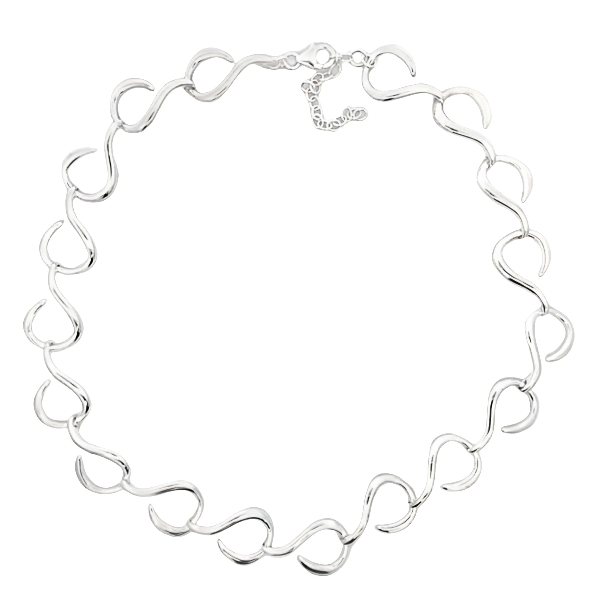 Silver 'Curtain Hook' Link Necklace Gardiner Brothers
