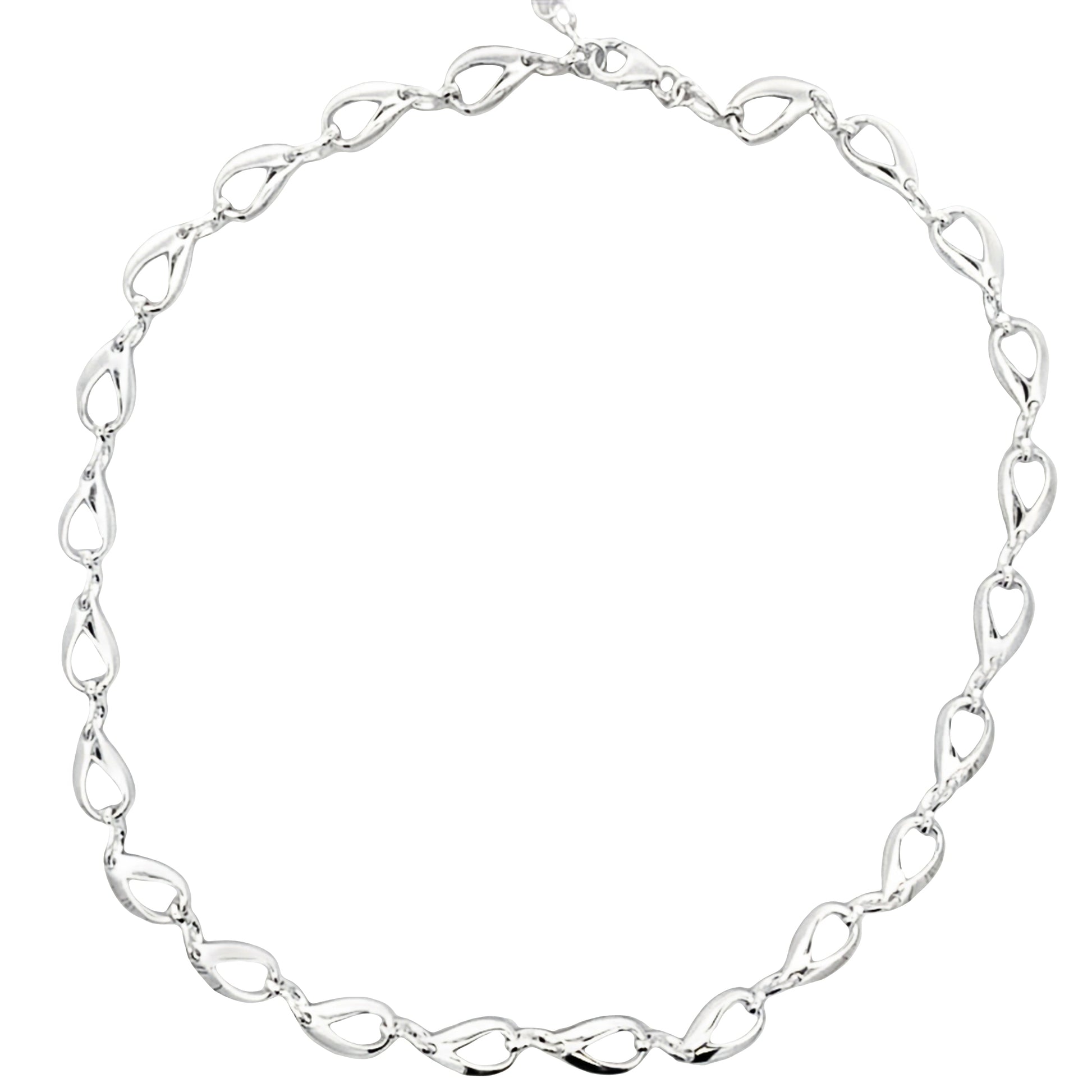 Silver Open TearDrop Link Necklace Gardiner Brothers