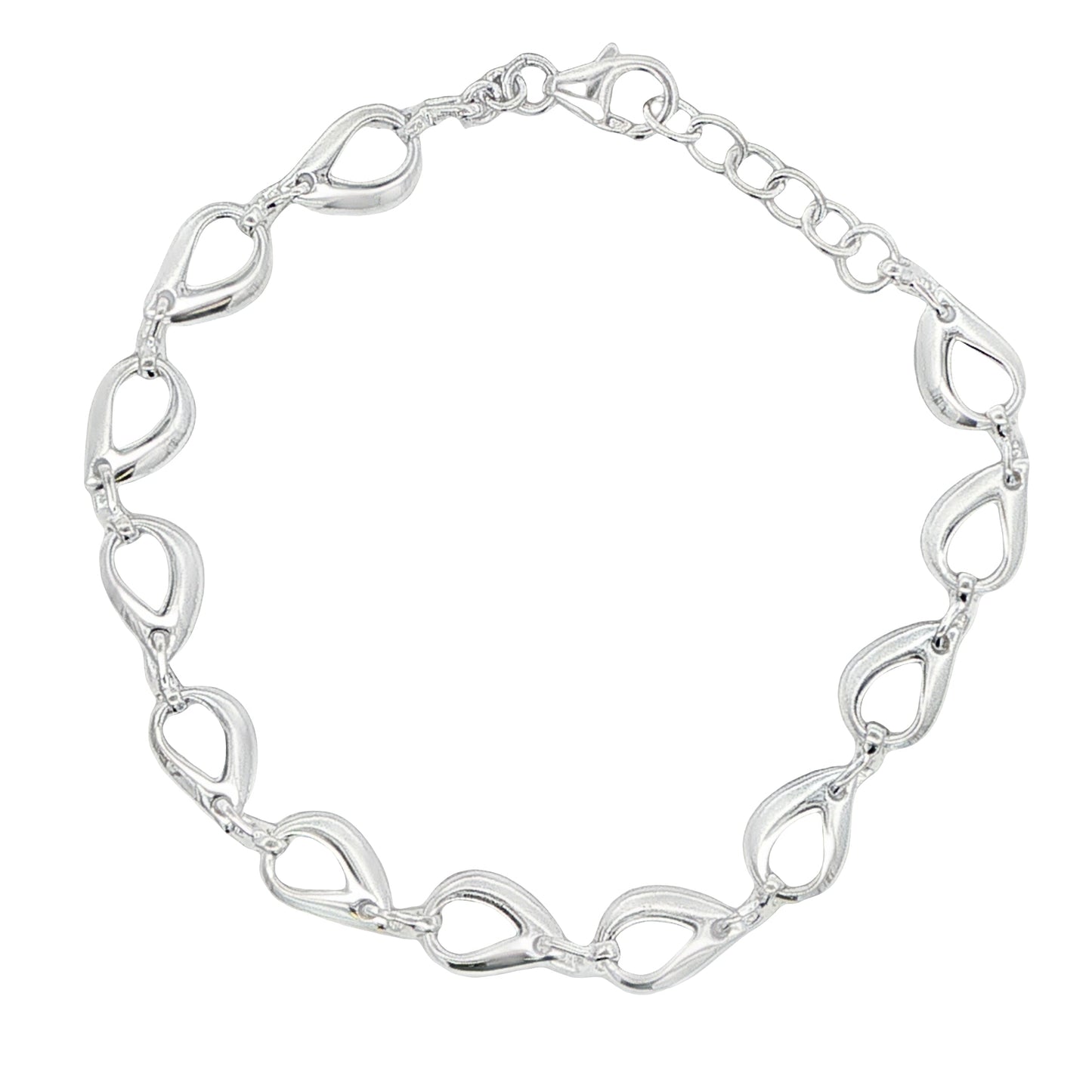 Silver Open TearDrop Link Bracelet Gardiner Brothers