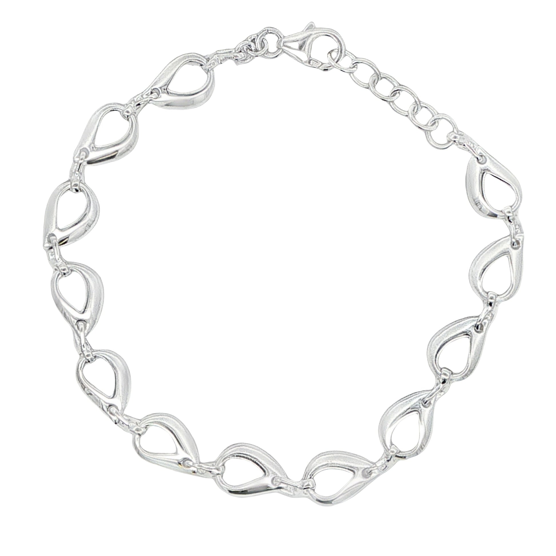 Silver Open TearDrop Link Bracelet Gardiner Brothers