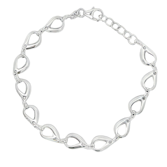 Silver Open TearDrop Link Bracelet Gardiner Brothers