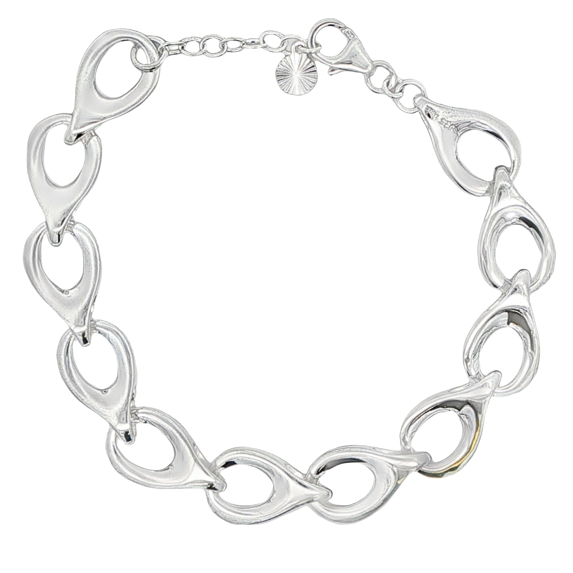 Silver Open TearDrop Link Bracelet Gardiner Brothers