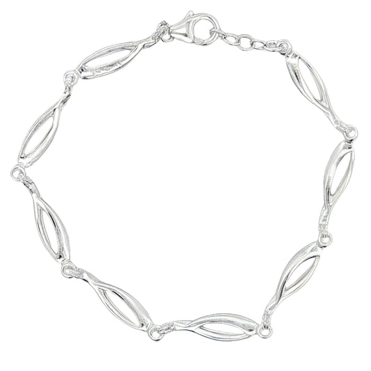 Silver Fancy Tulip Link Bracelet Gardiner Brothers