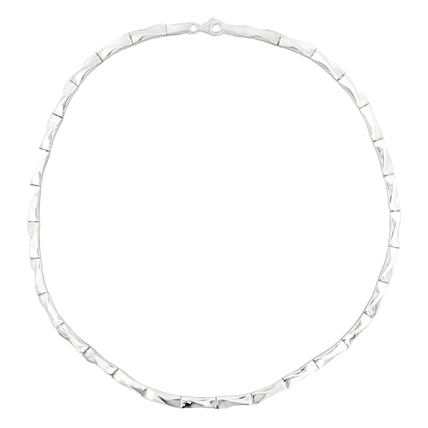 Silver Polished Brick Link Necklace Gardiner Brothers