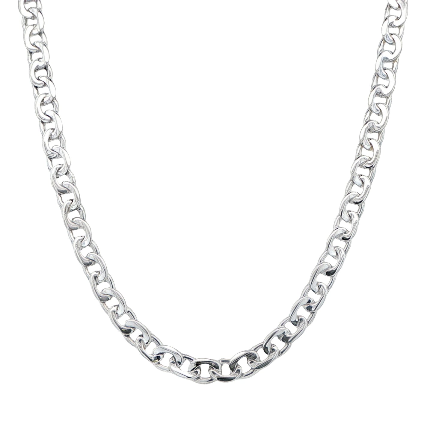 Silver Polished Curb Link Necklace Gardiner Brothers