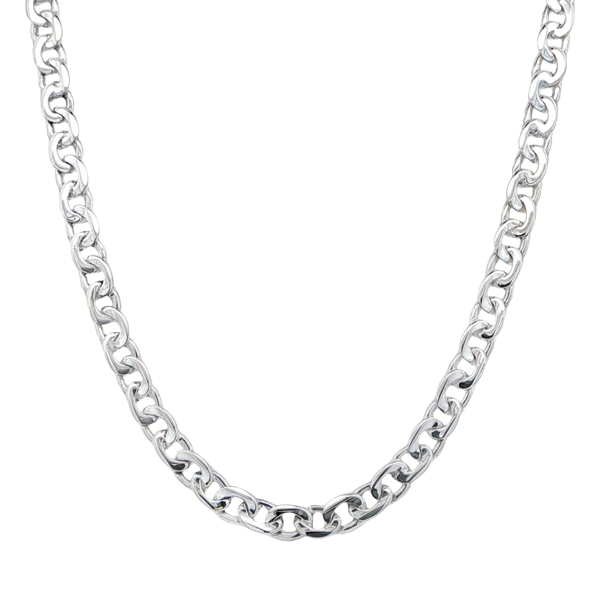 Silver Polished Curb Link Necklace Gardiner Brothers
