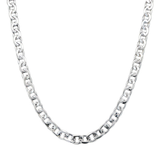 Silver Polished Curb Link Necklace Gardiner Brothers