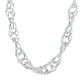Silver 'Diamond Shape' Byzantine Link Necklace with Magnetic Clasp Gardiner Brothers