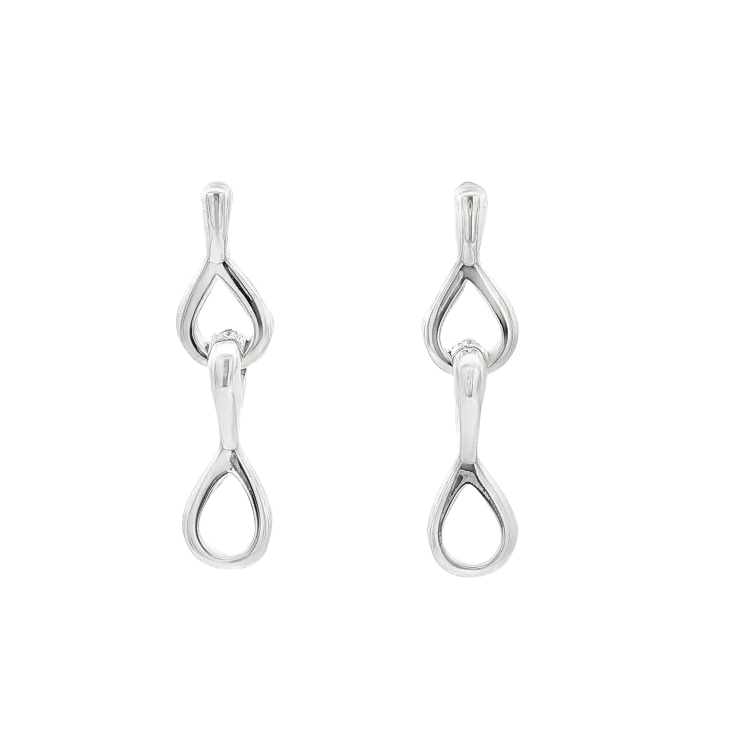 Silver Figure of 8 Drop Style Earrings Gardiner Brothers