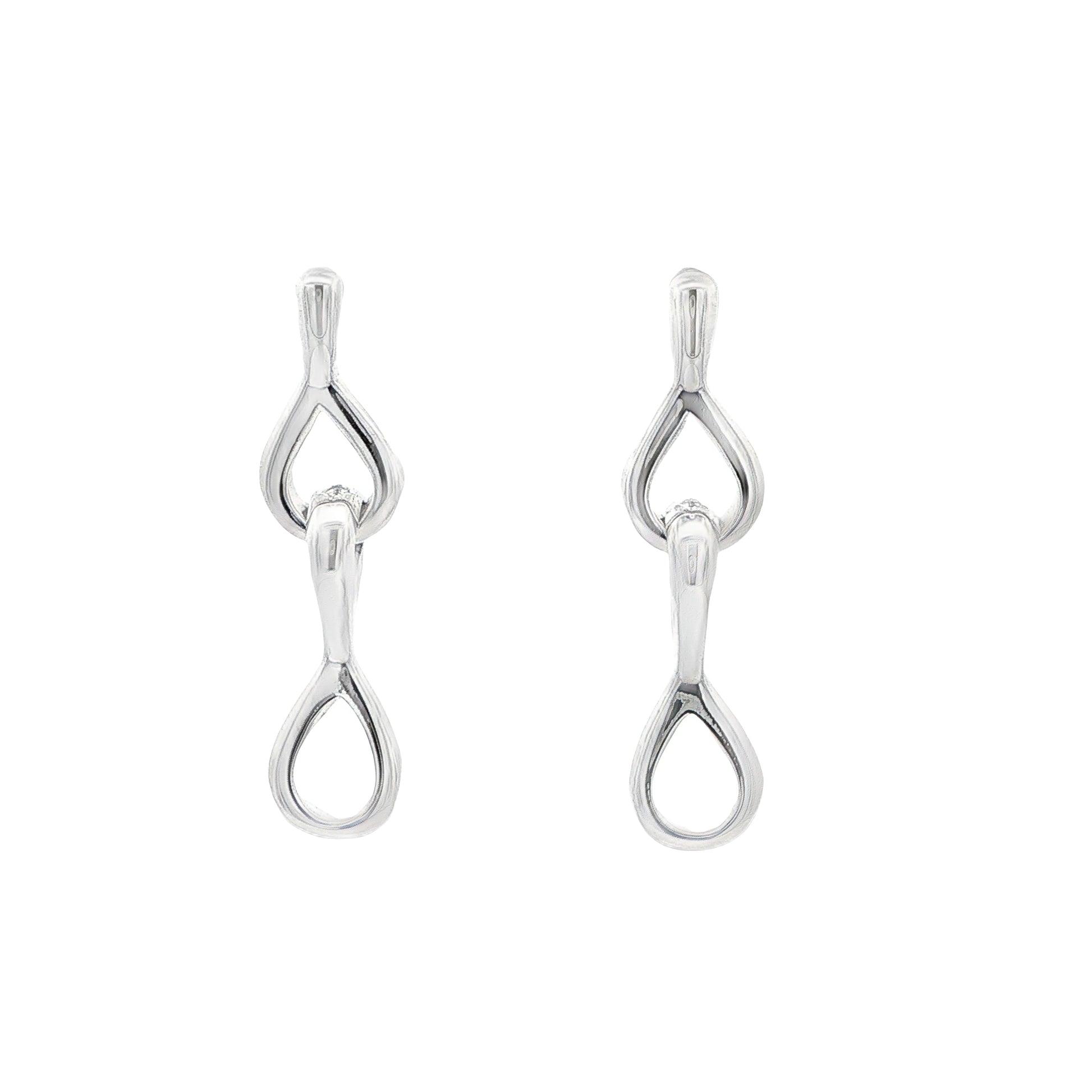 Silver Figure of 8 Drop Style Earrings Gardiner Brothers