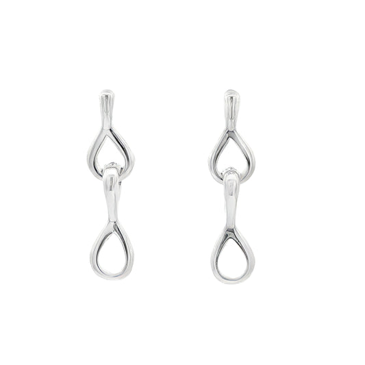 Silver Figure of 8 Drop Style Earrings Gardiner Brothers
