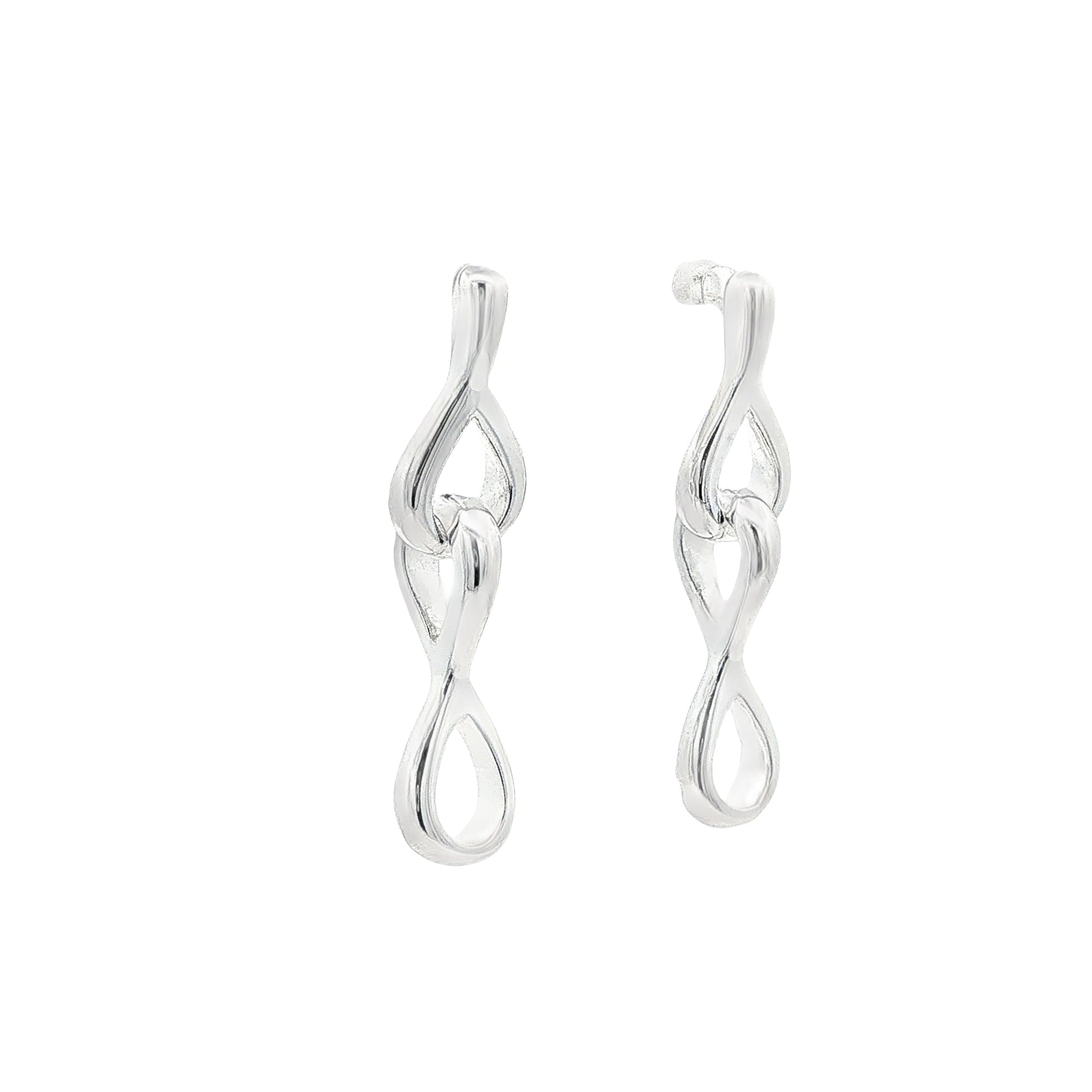Silver Figure of 8 Drop Style Earrings Gardiner Brothers