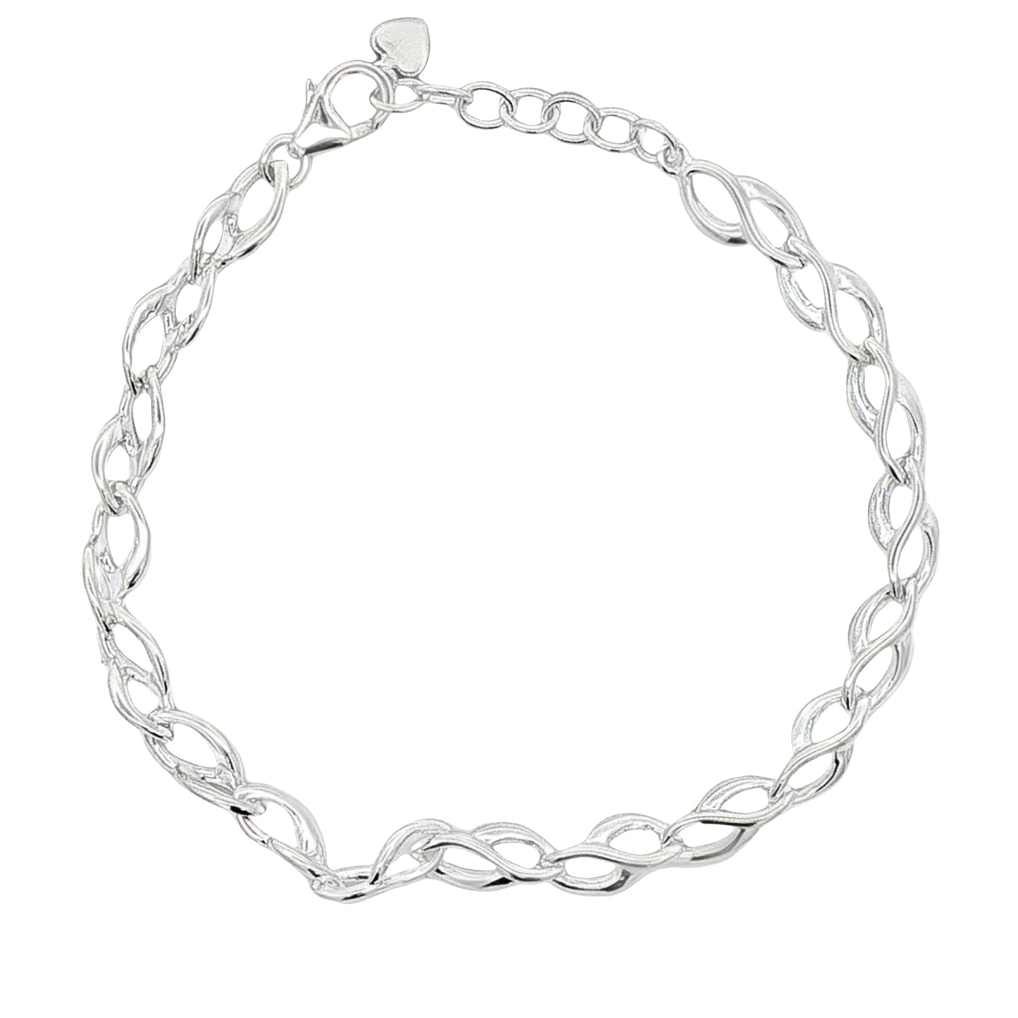 Silver Fancy Figure of 8 Link Bracelet Gardiner Brothers