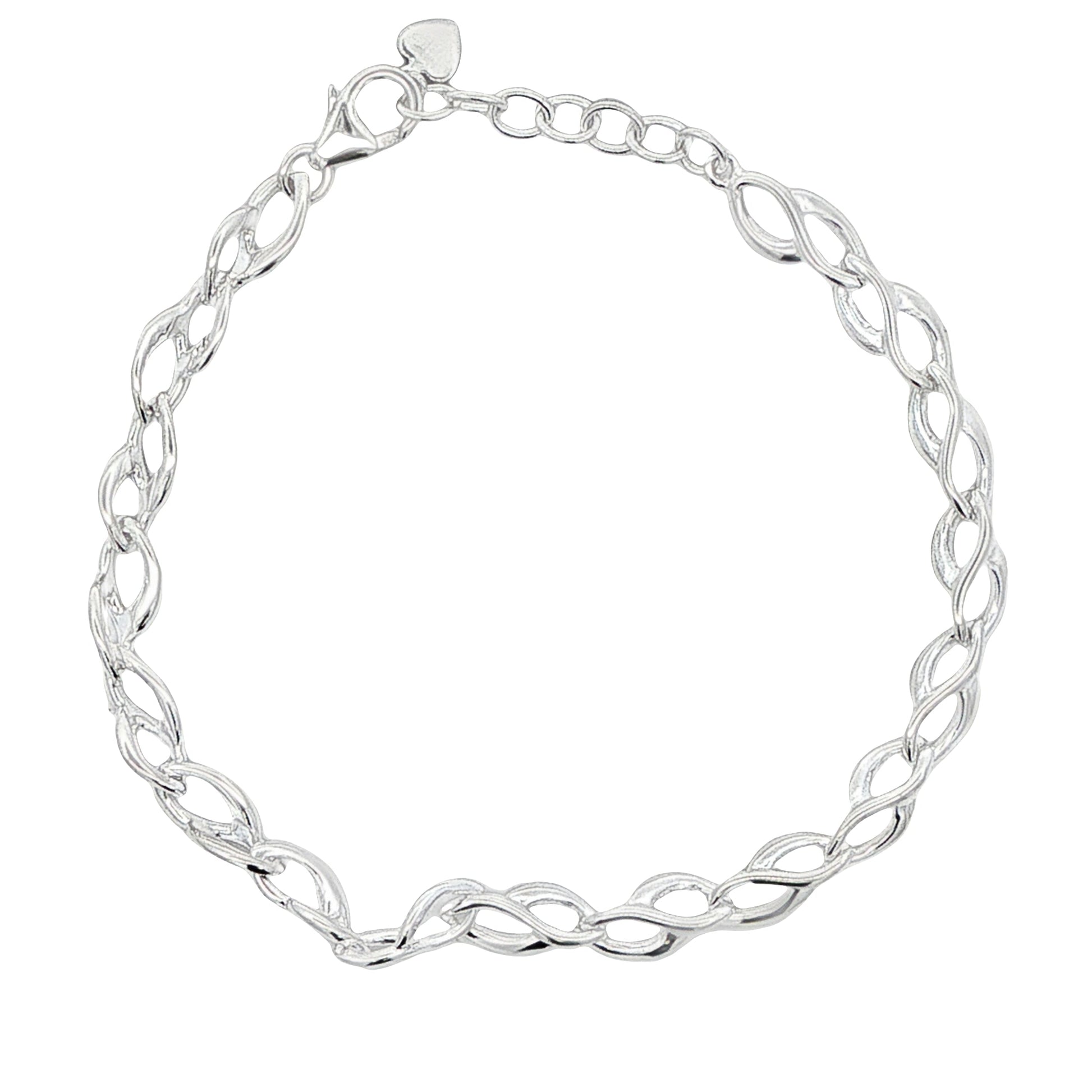 Silver Fancy Figure of 8 Link Bracelet Gardiner Brothers