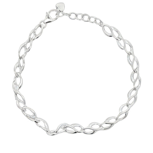 Silver Fancy Figure of 8 Link Bracelet Gardiner Brothers