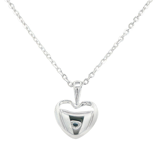 Silver Polished Heart Shape Pendant Gardiner Brothers