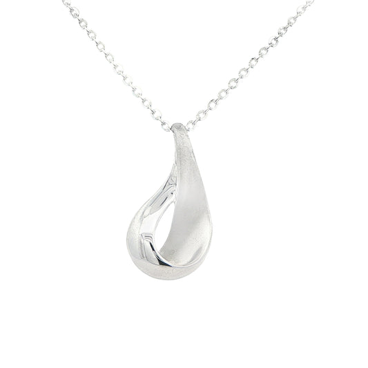 Silver Long TearDrop Shape Pendant Gardiner Brothers