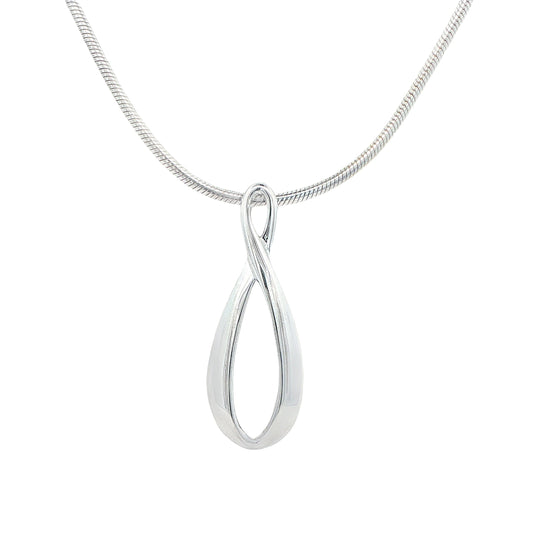Silver 'Figure of 8' Drop Style Pendant Gardiner Brothers
