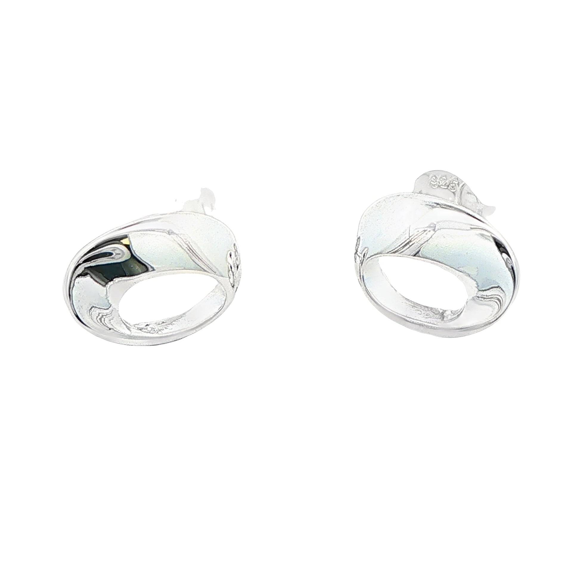 Silver Twisted Oval Shape Earrings Gardiner Brothers