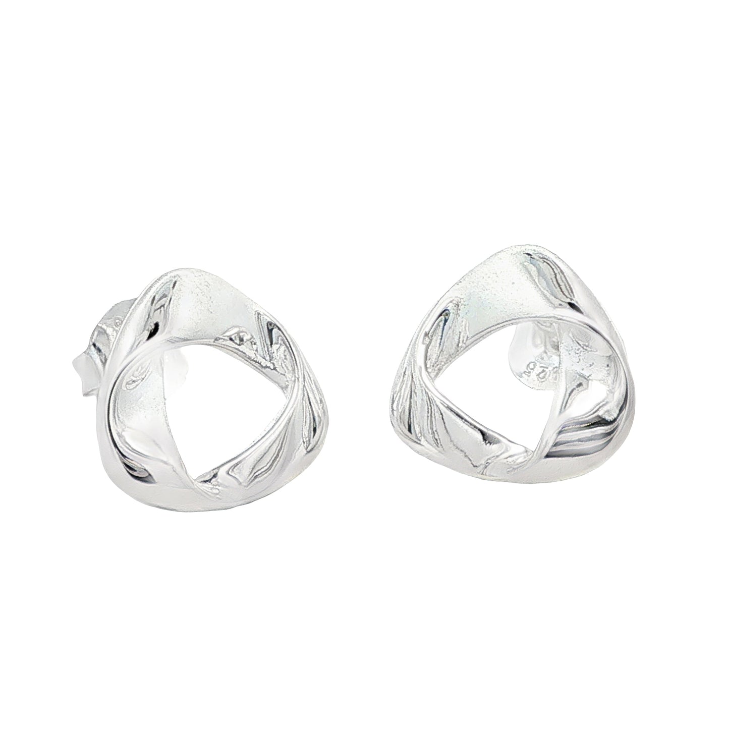 Silver Cushion Shape Open Stud Earrings Gardiner Brothers