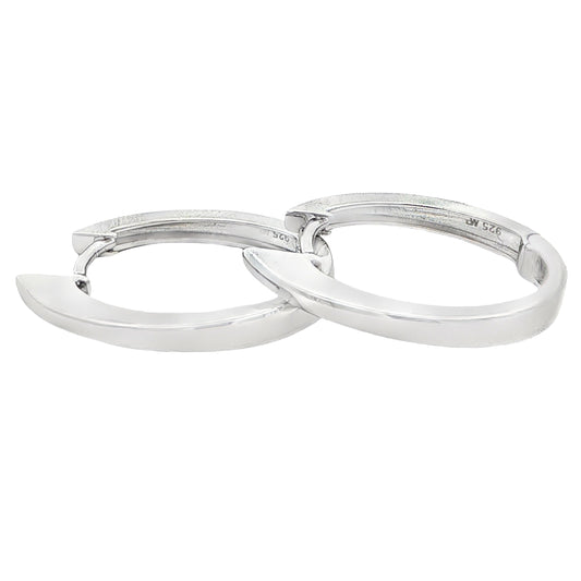 Silver Oval Hoop Earrings Gardiner Brothers