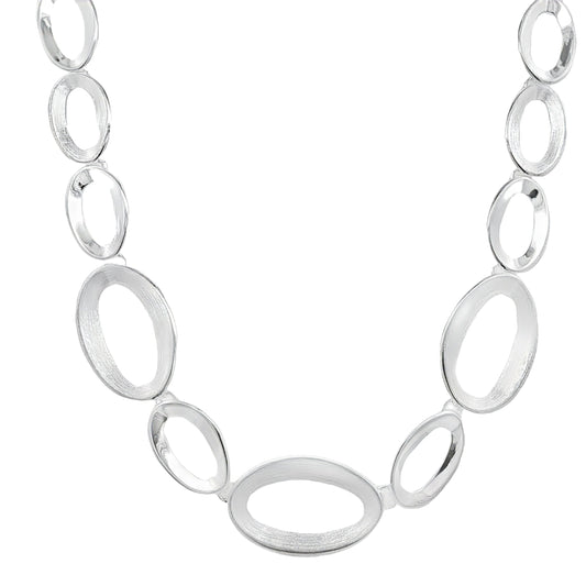 Silver Graduated Oval Link Necklace Gardiner Brothers