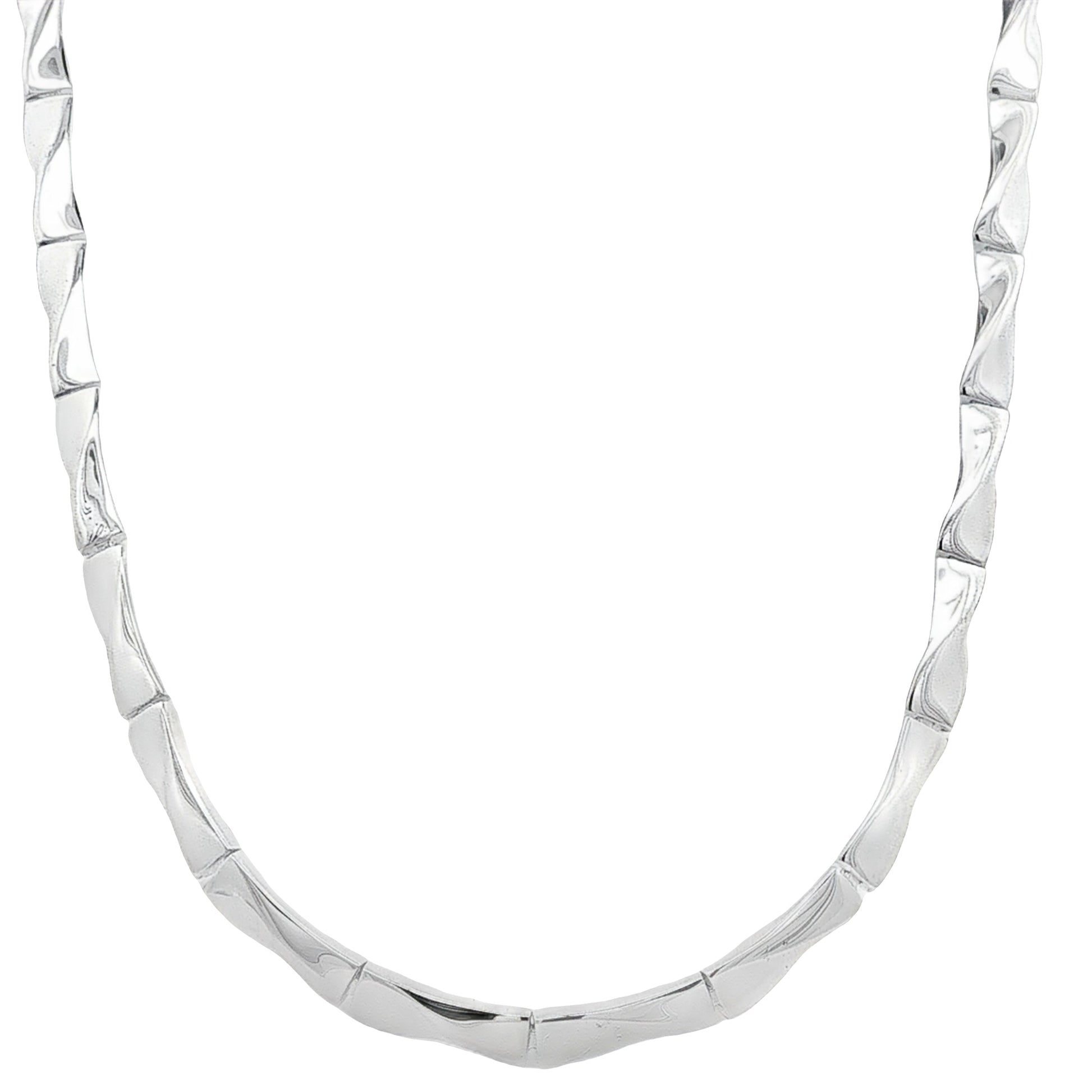 Silver Polished Brick Link Necklace Gardiner Brothers