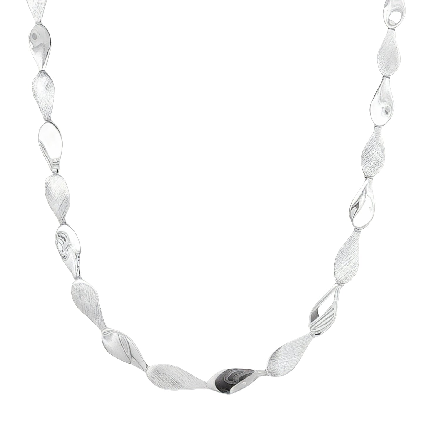 Silver Solid TearDrop Link Necklace Gardiner Brothers