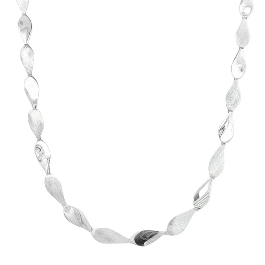 Silver Solid TearDrop Link Necklace Gardiner Brothers