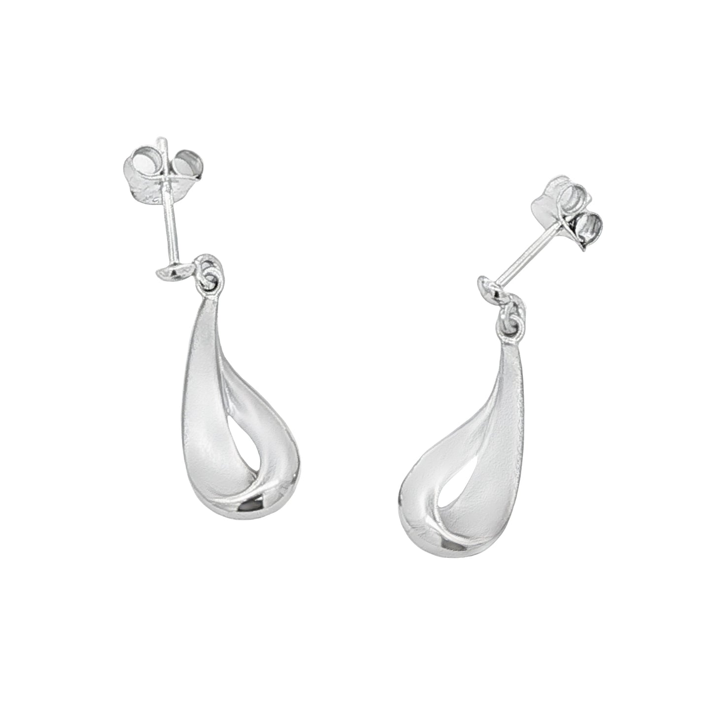 Silver Long TearDrop Shape Earrings Gardiner Brothers