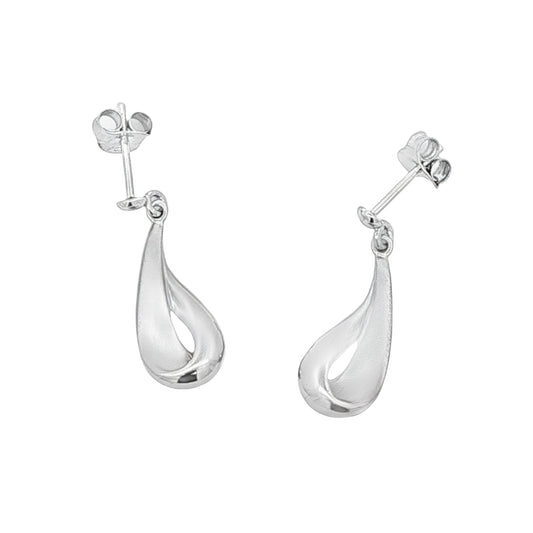 Silver Long TearDrop Shape Earrings Gardiner Brothers