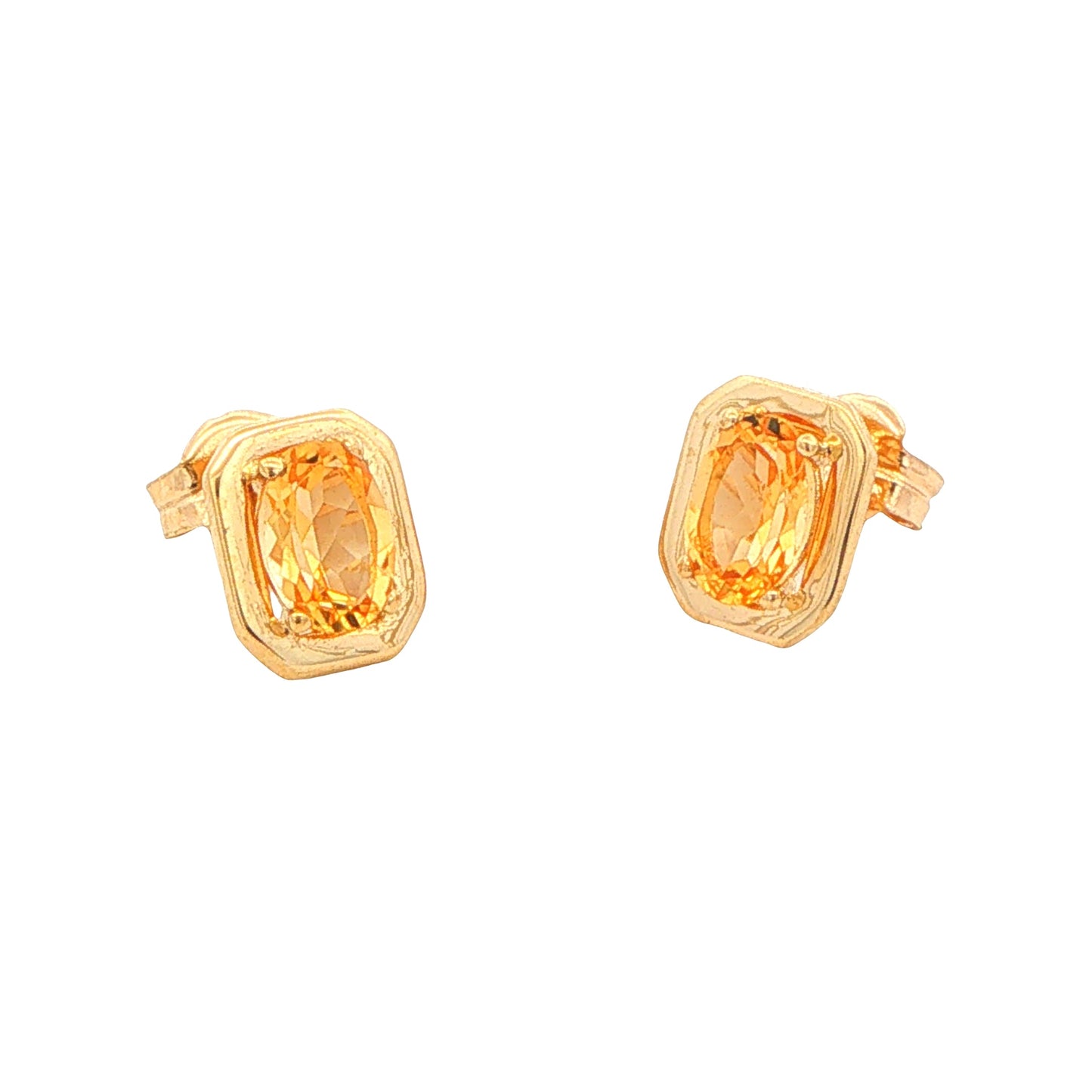 Citrine Square Shape Stud Earrings Gardiner Brothers