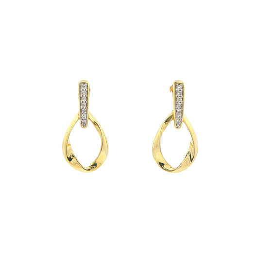 Yellow Gold Diamond TearDrop Earrings Gardiner Brothers