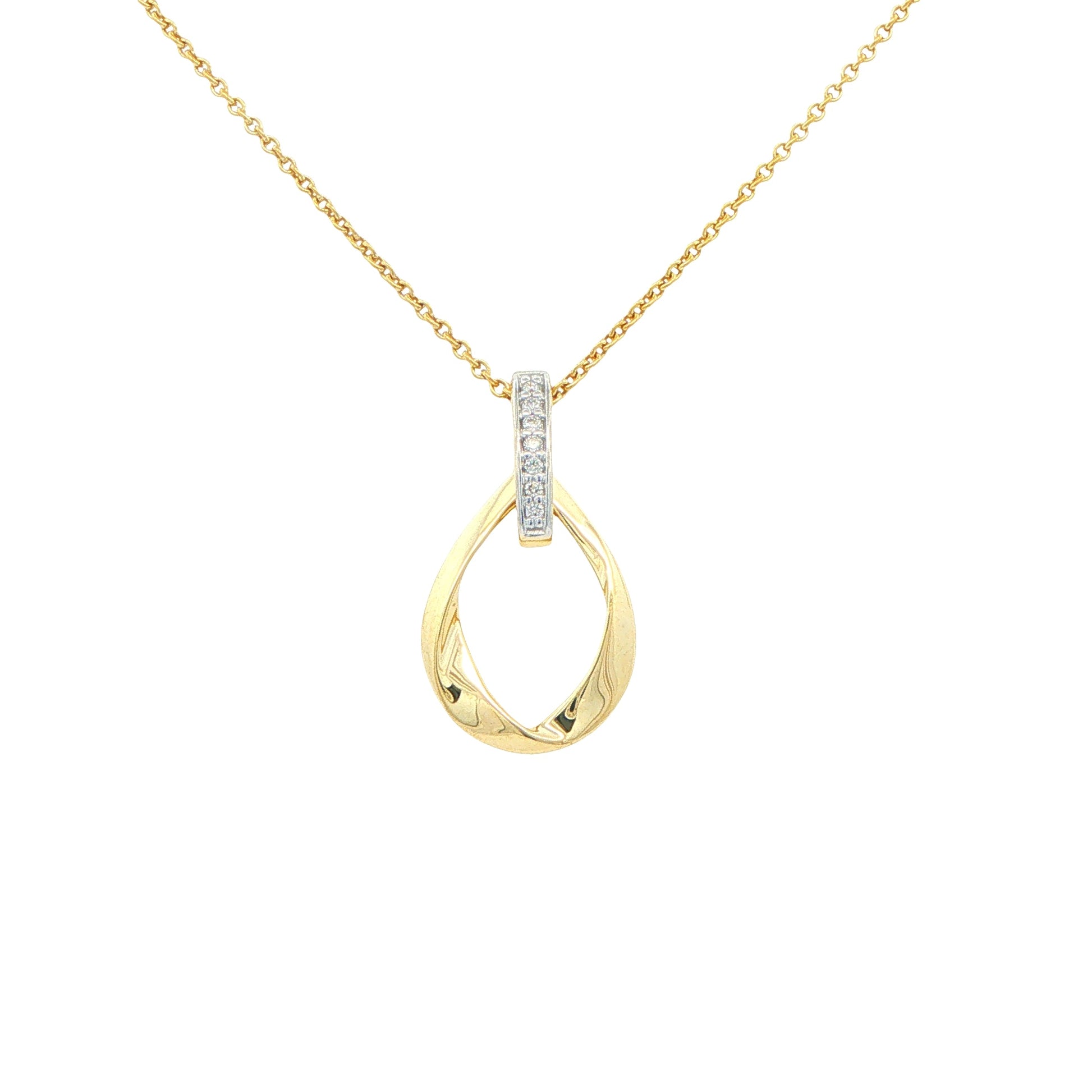 Yellow Gold Diamond TearDrop Pendant Gardiner Brothers