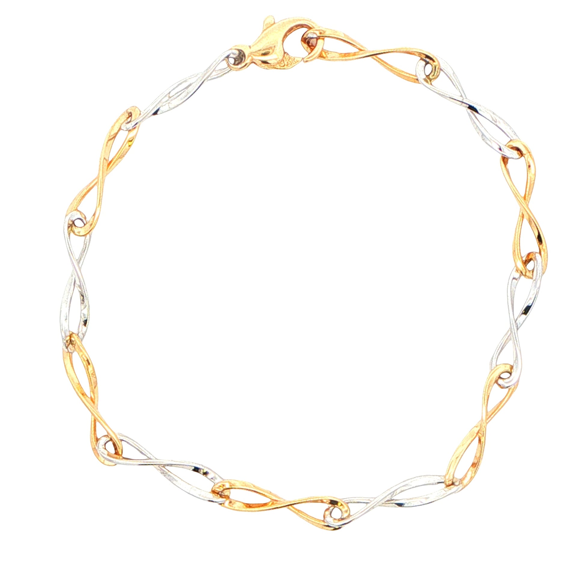 Yellow and White Gold Figure of 8 Style Bracelet Gardiner Brothers